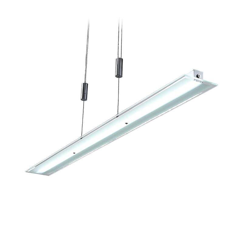 Lindby Pendelleuchte Hängeleuchte LED Balkenleuchte Sladja chrom Glas Touchdimme - 4251096549119