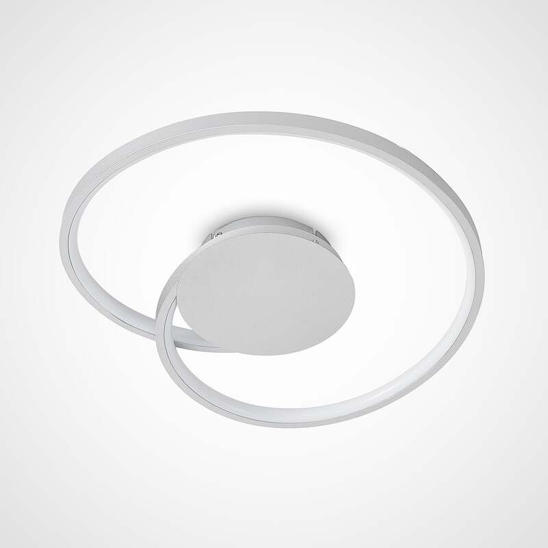 Lucande Deckenlampe LED Enesa dimmbar 21W warmweiß silber Ø46cm 1100 Lumen - 4251096596557