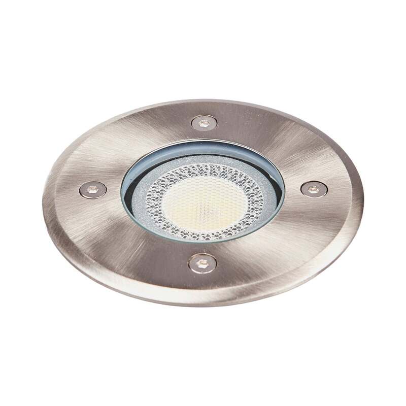 Lindby Bodeneinbauleuchte Insa LED Gartenleuchte dimmbar Edelstahl IP67 Ø11cm - 4251096510911