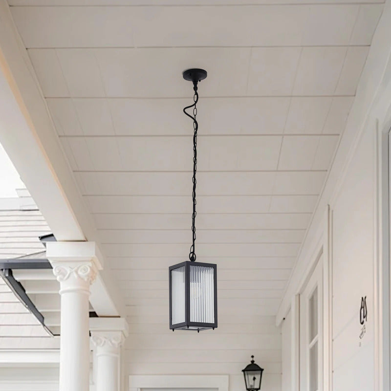 Lindby Bolgar Outdoor Pendant Light, Black, Metal, Glass - 4251911798302