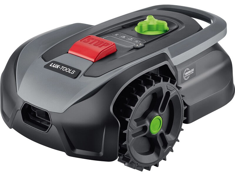 LUX-TOOLS Mähroboter Rasenmäher A-RMR-300-24 Gartenpflege 300m² Regensensor 80m² - 4007876487160