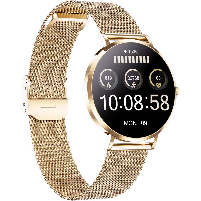 XCOAST Smartwatch SIONA 2 Fitnessuhr Herzfrequenz Roségold Milanaisearmband 38mm - 4260449577921