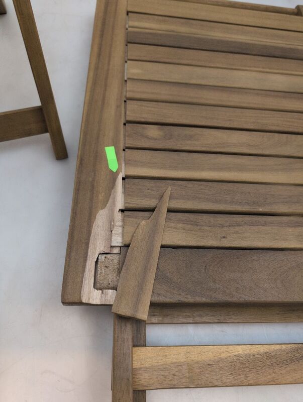 Balkonmöbel Set 3-teilig Akazienholz klappbar platzsparend Tisch Stuhl natur - 4260565529910
