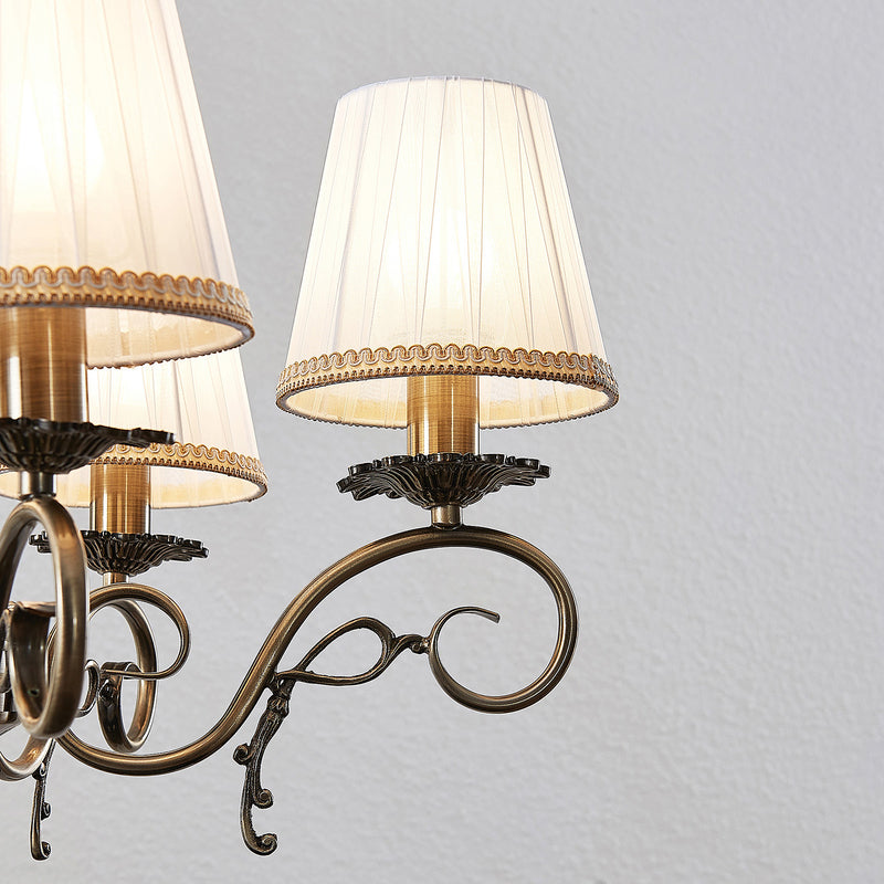 Lindby Kronleuchter Finnick 5-flammig LED Hängelampe dimmbar altmessing Ø 60 cm - 4251096571547