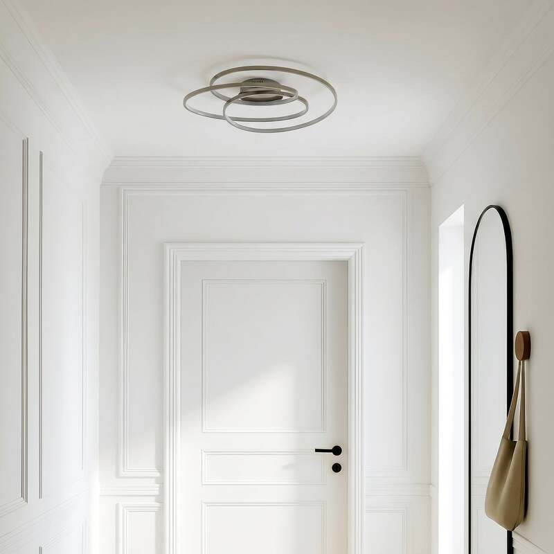 Lindby Deckenlampe Joline LED Leuchte dimmbar nickel Ø60cm 2400 Lumen warmweiß - 4251096563696