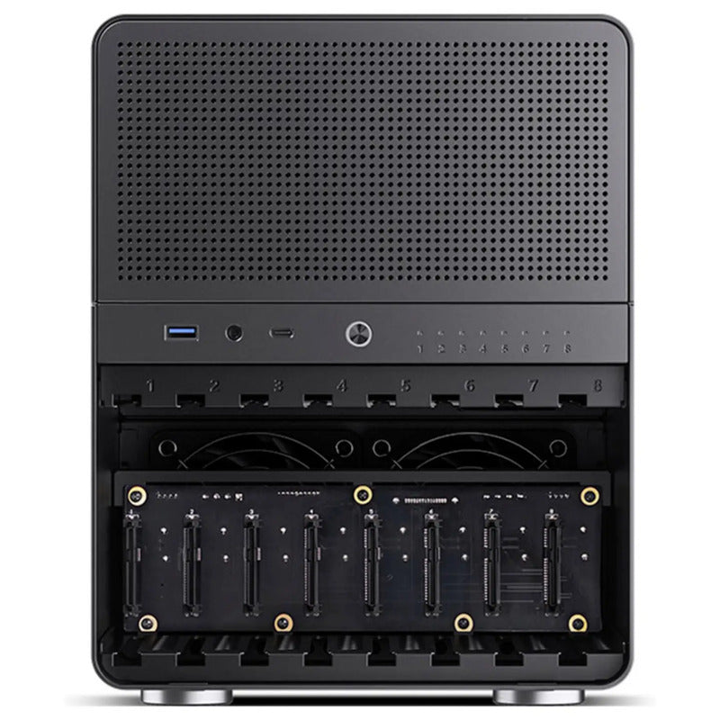 Jonsbo N3 NAS Gehäuse Mini-ITX Aluminium schwarz 3,5 Zoll HDDs 8-fach Hot-Swap - 6970620553184
