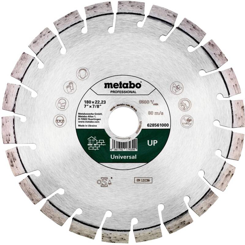 Metabo Diamanttrennscheibe 180mm 22,23mm Bohrung segmentiert für Beton Stein - 4061792174399