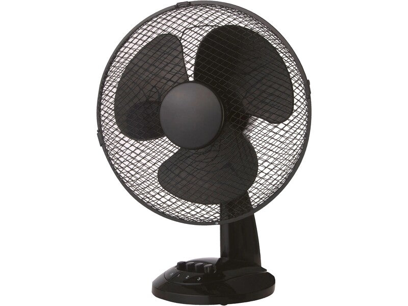 Tischventilator schwarz Ø30cm mit verstellbarer Neigung und Metallschutzgitter - 4007873704178