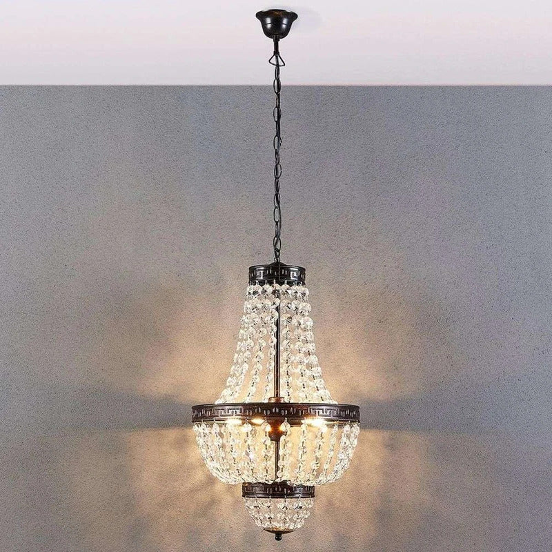 Lindby Hängeleuchte Jorve Kronleuchter Pendelleuchte Leuchte Kristall Ø35cm G9 - 4251096529746