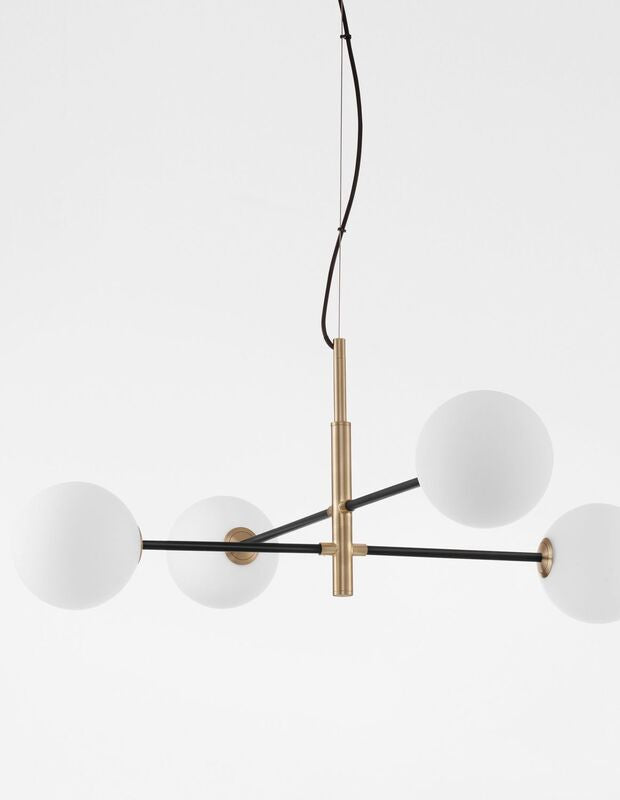 Nova Luce Pendelleuchte Hängeleuchte VITRA G9 LED 4fach Gold dimmbar Glas Metall - 5212017424013