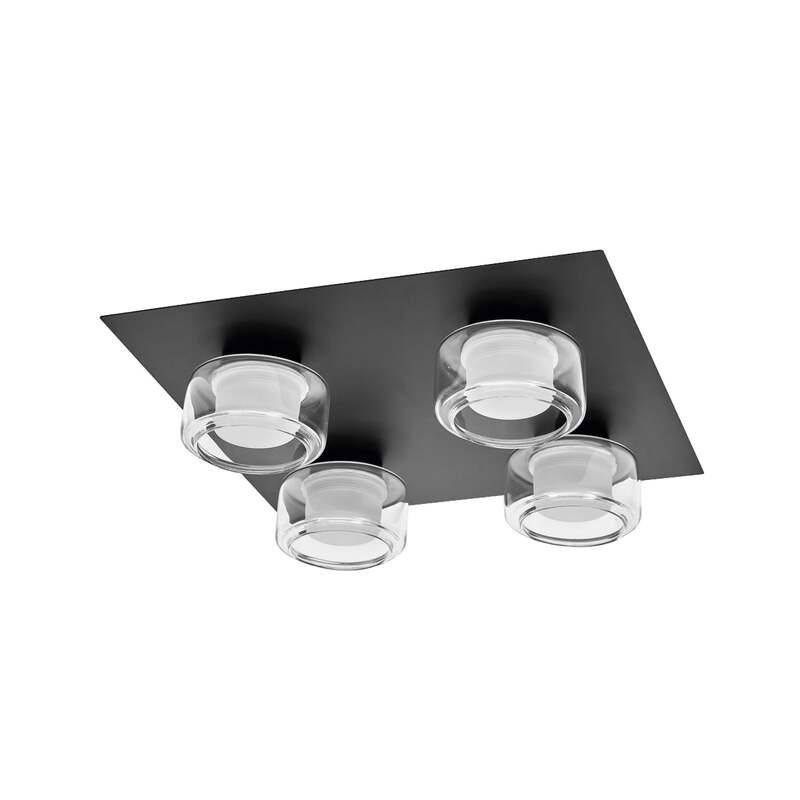 LEDVANCE LED-Deckenleuchte Orbis Flame schwarz 4-fl IP44 1740lm 3000K-4000K - 4099854275999