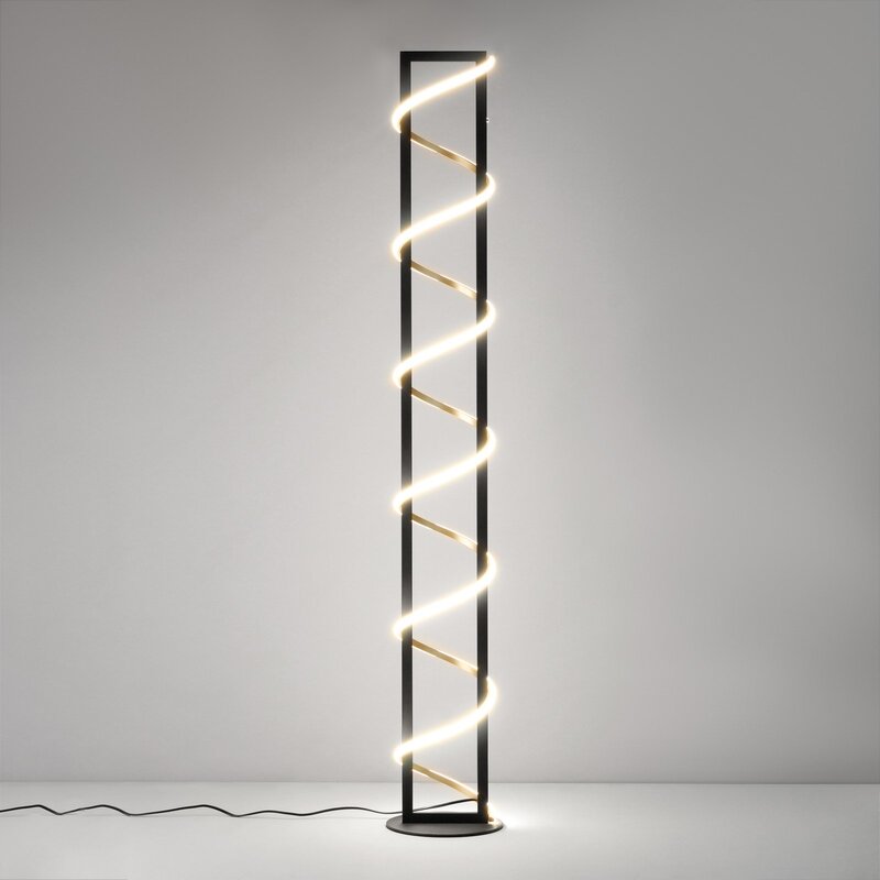 FISCHER HONSEL Stehleuchte Standlampe LED Gwen CCT dimmbar Metall schwarz gold - 4003694405201