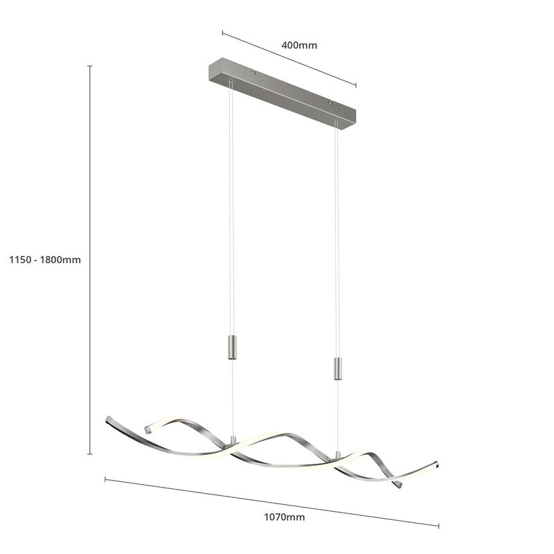 Lindby LED Hängeleuchte Auron Hängelampe Lampe Leuchte Küchenlampe 2x12 W nickel - 4251096530957