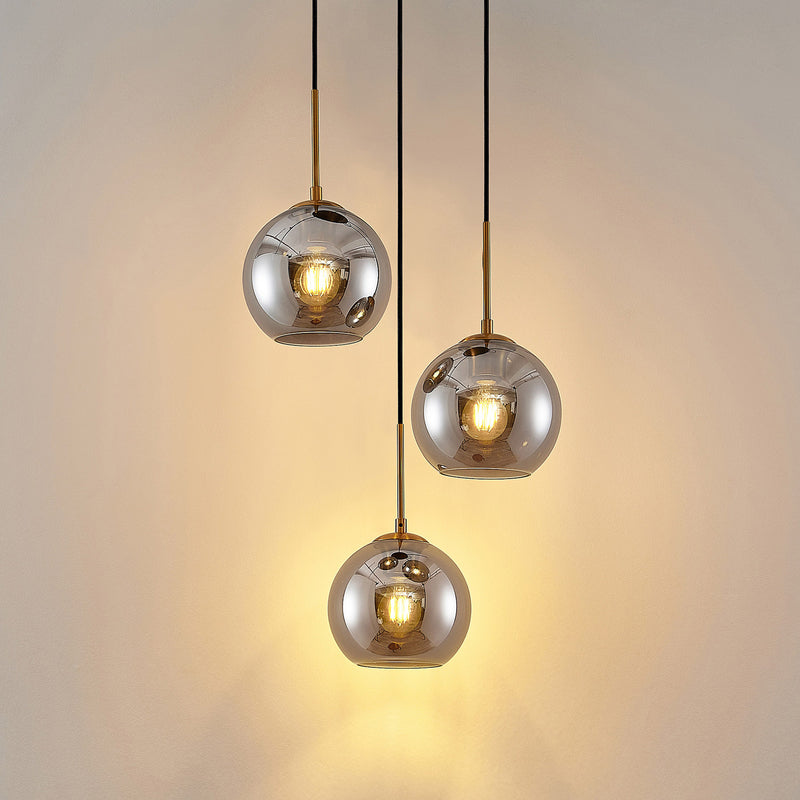 Lindby Jurian Pendelleuchte  Deckenlampe Wohnzimmerlampe 3-flamming bronze sm746 - 4251911727883