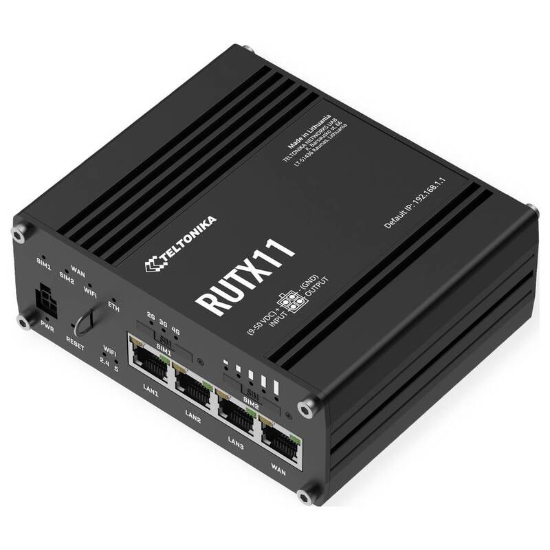 Teltonika Router Mobilfunknetz RUTX11 Netzwerkrouter Aluminium Schwarz LAN - 4779027312378