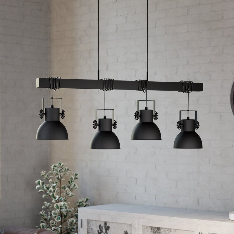 Eglo Hängeleuchte Shirebrook Pendelleuchte Deckenlampe E27 vierflammig schwarz - 9002759437268