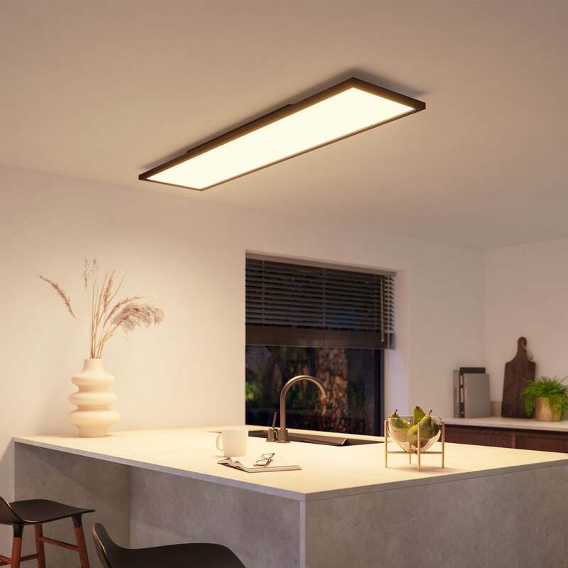 Philips Hue Deckenlampe Aurelle LED Leuchte dimmbar schwarz 120x30cm IP20 3550lm - 8720169329034