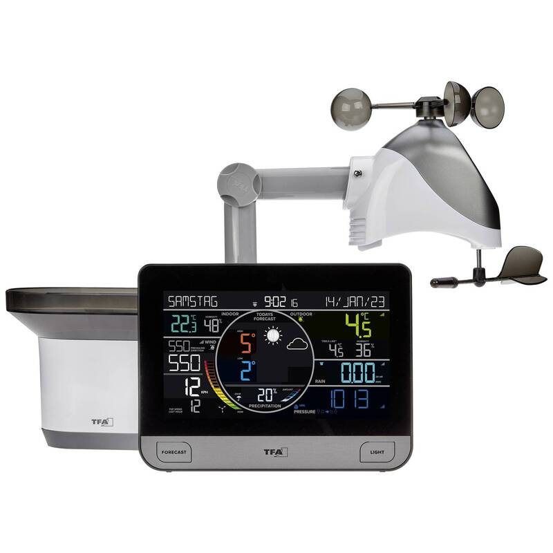 TFA Dostmann WLAN Wetterstation VIEW PRO 7 Tage Vorhersage max. 4 Sensoren - 4009816039187