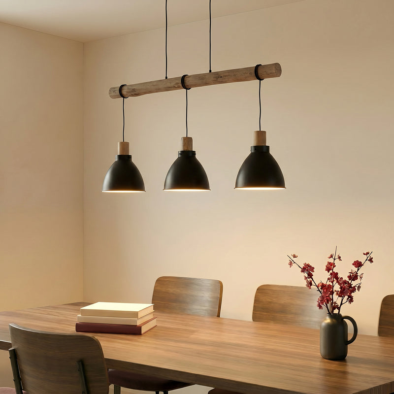 Lindby Hängeleuchte Trebale LED Pendelleuchte Hängelampe 3-flammig schwarz Ø28cm - 4251096584042