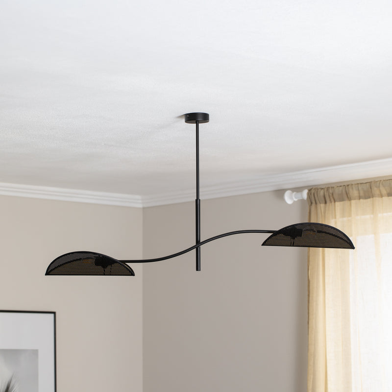emibig Deckenlampe Lotus LED Hängelampe Leuchte dimmbar schwarz/gold 2-flammig - 5901738921245