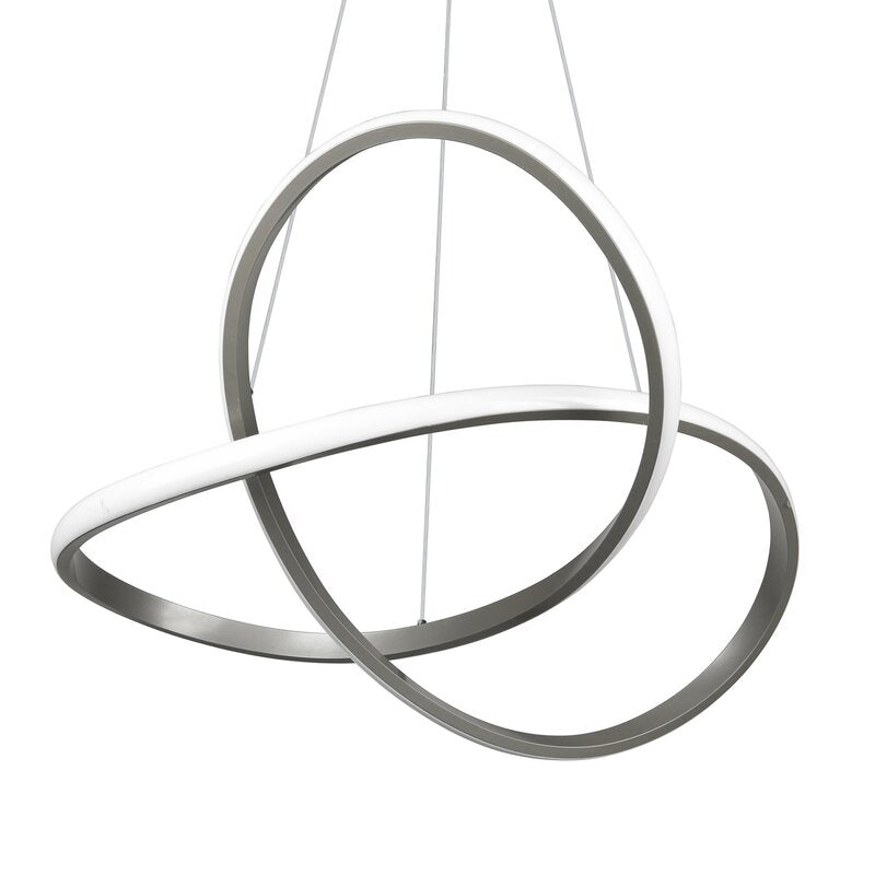 Reality Leuchten LED Hängelampe Pendelleuchte Lampe nickel matt Eisen 60 cm - 4017807521504