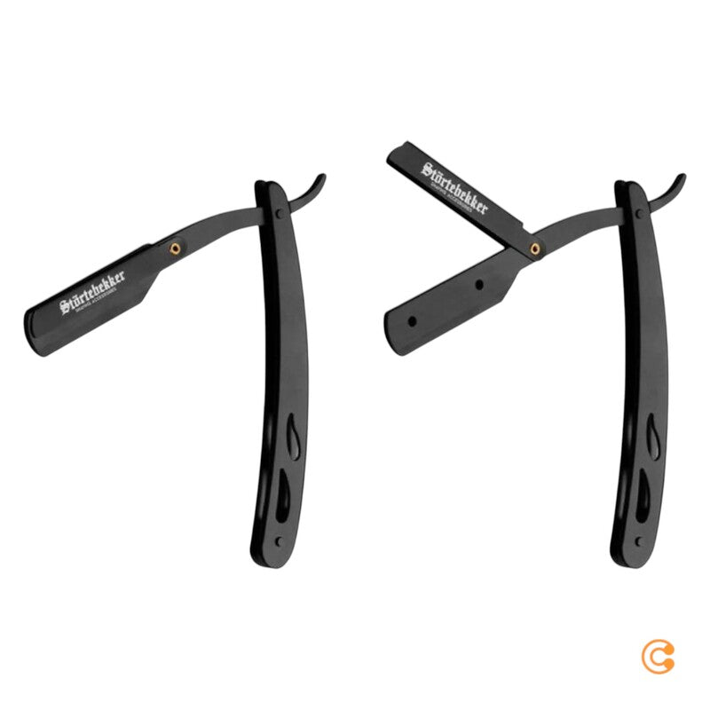 Störtebekker Rasiermesser Rasierer Bartrasierer 10 Klingen Echtleder Reiseetui - 4260554490139
