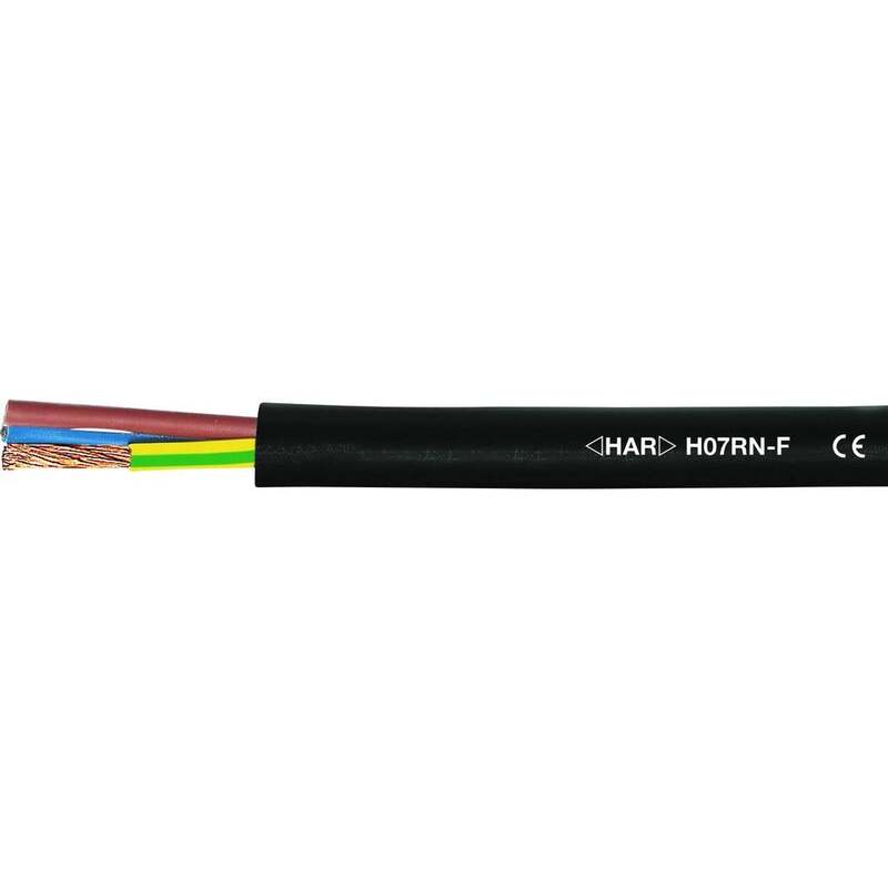 HELU Gummischlauchleitung Kabel Stromkabel H07RN-F 2 x 1 mm² Schwarz 500 METER - 2050004781793
