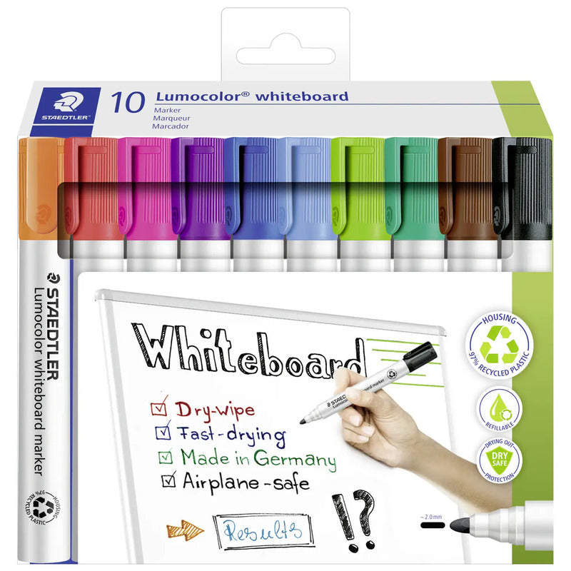Staedtler Whiteboardmarker Lumocolor 351 C10 10 Stück nachfüllbar - 4007817153383