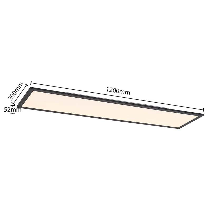 Lindby Panel Deckenleuchte LED Leuchte schwarz Aluminium Kunststoff Fernbedienun - 4251911739404