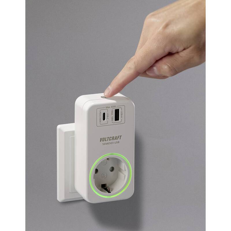 VOLTCRAFT Energiekostenmessgerät Messgerät USB Ladeleistung WLAN Funksteckdose - 4064161293738
