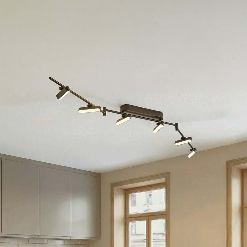 Lindby LED Strahler Deckenleuchte Lichtleiste Eldrin Schwarz dimmbar sechsflammi - 4251911791211