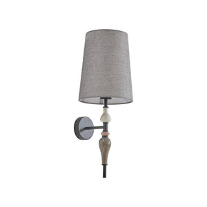 B-Ware Lindby Wandleuchte Haldorin, grau/schwarz Textil 58 cm Wandlampe Lampe Leuchte