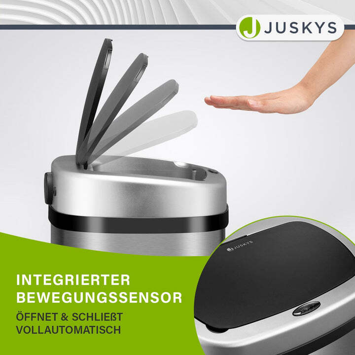 Rechteckiger Mülleimer Abfalleimer Sensor Hygienisch 50 L Automatischer Silber - 4260565529774