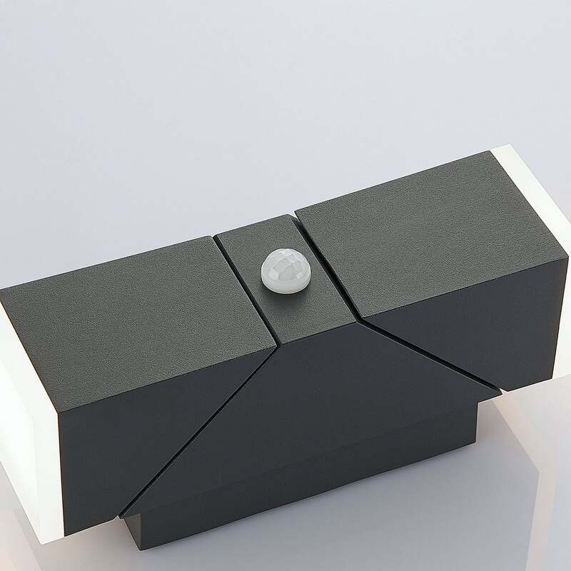 Lindby LED Wandleuchte Sally Außenwandleuchte mit Bewegungsmelder anthrazit IP54 - 4251096554397