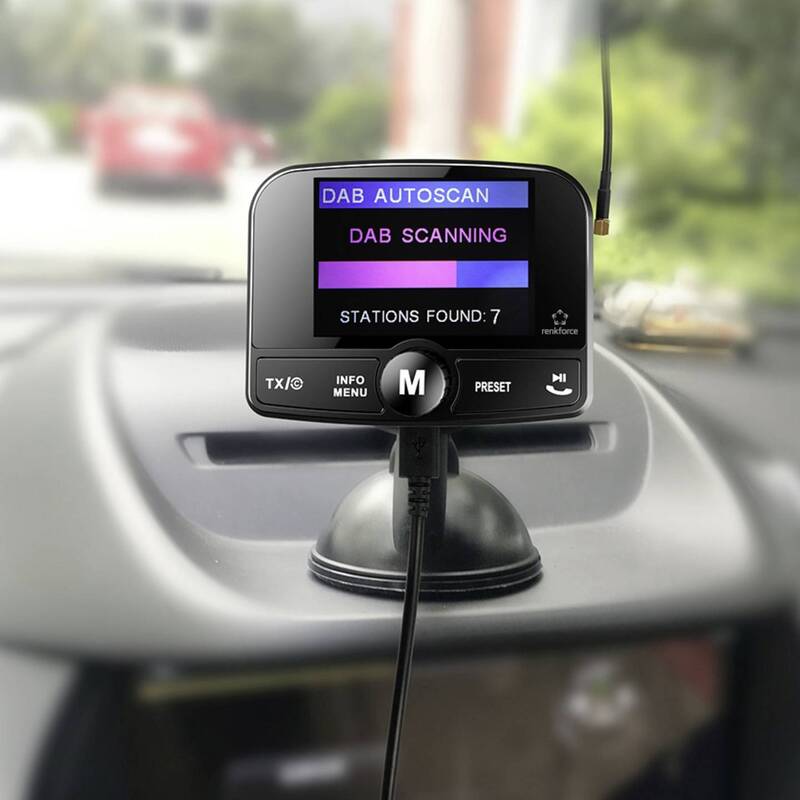 Renkforce RFCRDAB100 DAB Empfänger Radio Saugnapfhalterung Bluetooth Musikstream - 4064161398532
