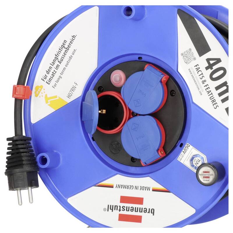 Brennenstuhl Kabeltrommel 40m Schutzkontakt-Stecker 3-fach IP44 Außenbereich - 4007123021581