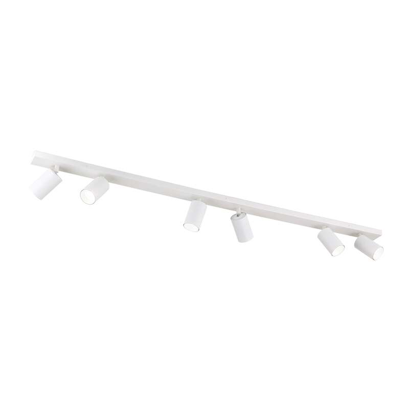 Deckenstrahler Sean 6-flammig LED dimmbar Aluminium Stahl weiß 130x6cm - 9003090275830