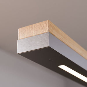 B-Ware Quitani Pendelleuchte Hängelampe LED Lampe Elna Eiche Nickel 118 cm