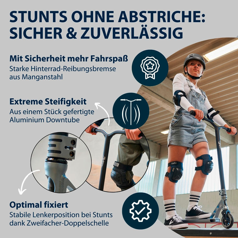 HUDORA Stunt Scooter 360 Pro anthrazit Aluminium 100 kg max. Nutzergewicht - 4005998857526