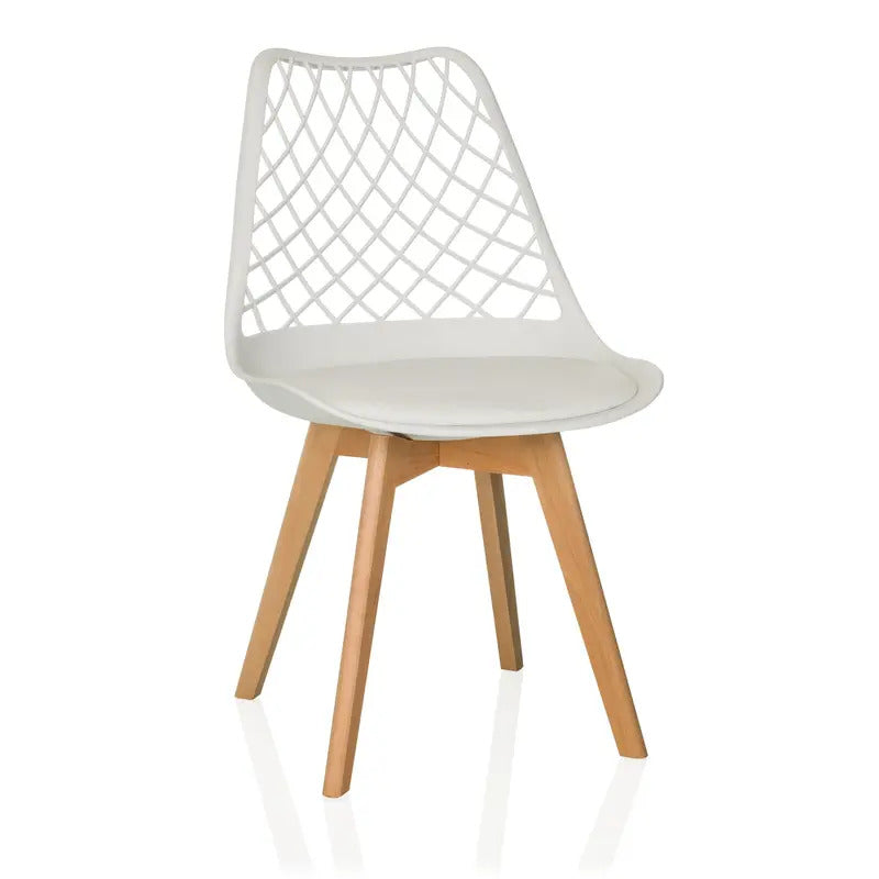 hjh LIVING Schalenstuhl Stuhl Esszimmerstuhl weiß Kunststoff Massivholz - 4064323107170