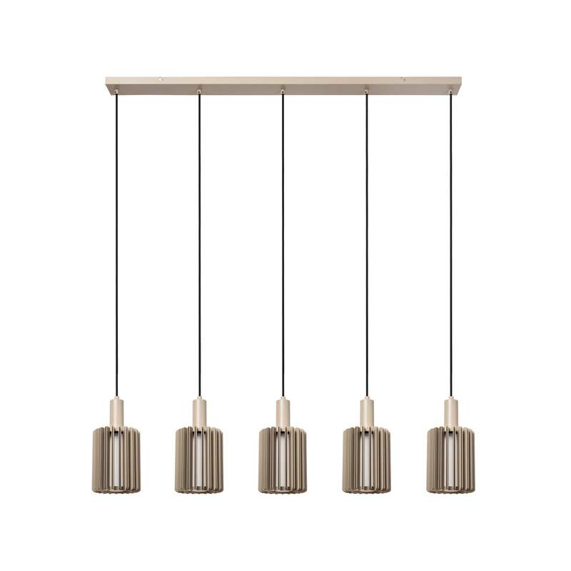 Lucide Pendellampe Hängeleuchte Lambres Glas Metall taupe 5-flammig E27 LED - 5411212452979