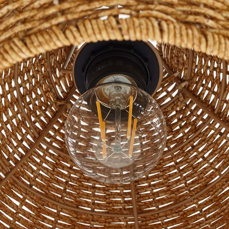 Lucande Außenlampe Gartenleuchte Taniola LED Hängelampe dimmbar beige Rattan - 4251911798722