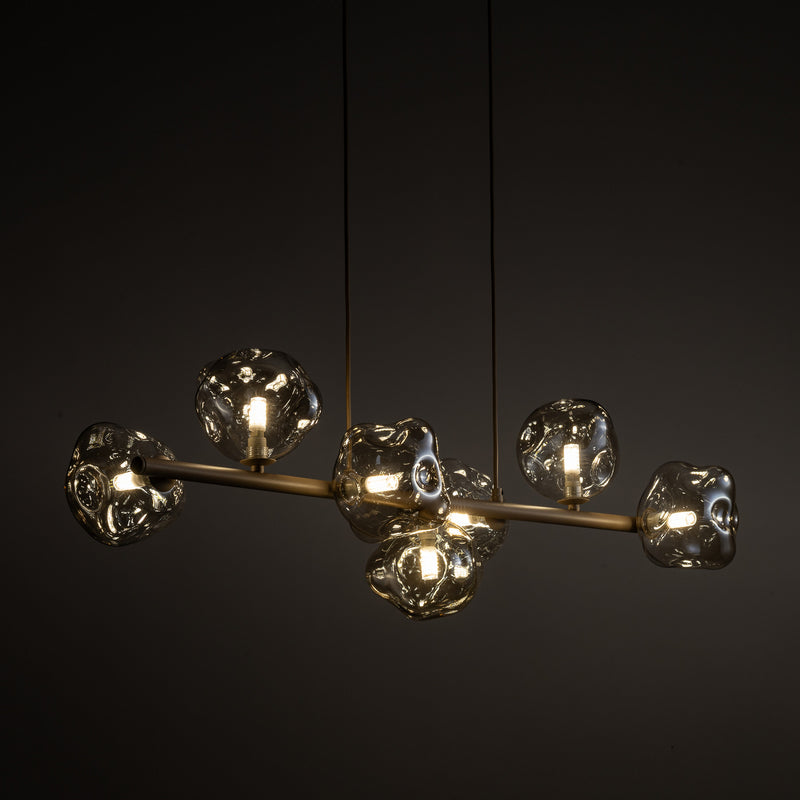 Hängeleuchte Lava 7-flammig LED Pendelleuchte dimmbar sand cognac 90cm lang - 0000010055431