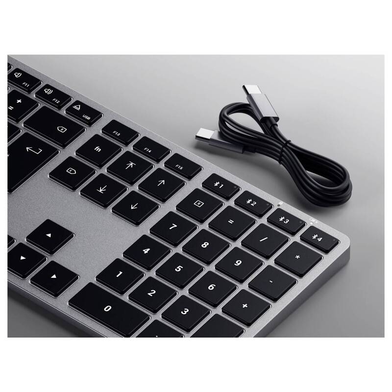 Satechi Tastatur Keyboard Slim X3 Bluetooth QWERTZ Anthrazit mit Beleuchtung - 0879961009618