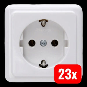 23x B-Ware Kopp Schutzkontakt-Steckdose Aufputz-Standard 230V 16A Kunststoff weiß 1 St.