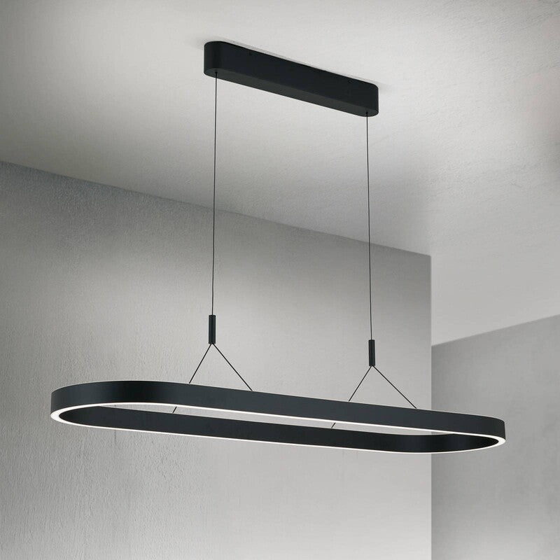 Orion Pendelleuchte Hängeleuchte CARRARA LED dimmbar schwarz 120cm modern 80W - 9003090279296