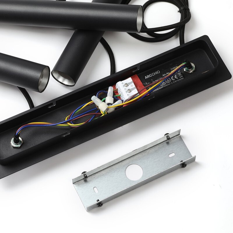 Arcchio Pendelleuchte Hängelampe LED Franka schwarz Aluminium lang - 4251096568653