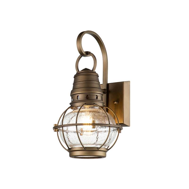 Kichler Außenwandleuchte Außenlampe Laterne Bridgepoint Messing Glas 17,8 cm - 5024005000204
