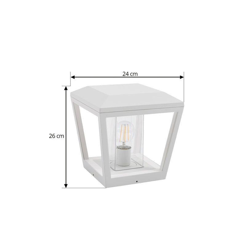 Lucande Sockelleuchte Dunia LED Gartenlampe Außenleuchte dimmbar weiß IP54 24cm - 4251911798074