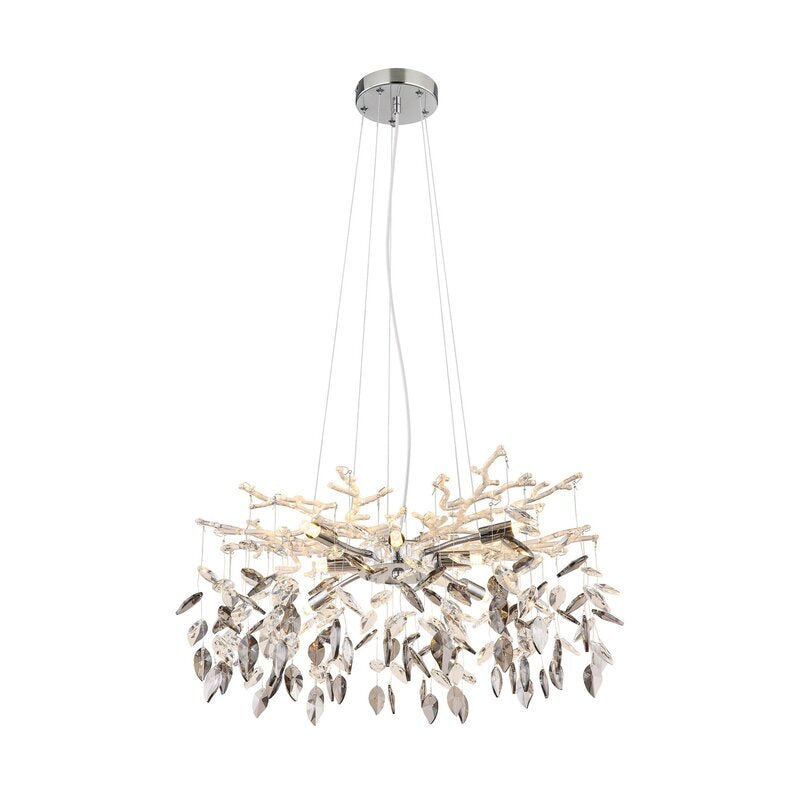 Globo Kronleuchter Danna Deckenleuchte chromfarben/rauchgrau/klar Ø61cm Lampe G9 - 9007371457809